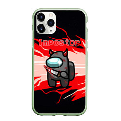 Чехол iPhone 11 Pro матовый Among Us Impostor, цвет: 3D-салатовый