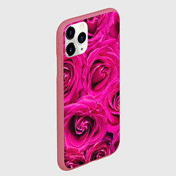 Чехол iPhone 11 Pro матовый Розы, цвет: 3D-малиновый — фото 2