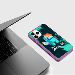 Чехол iPhone 11 Pro матовый AMONG US - ПОНИ, цвет: 3D-фиолетовый — фото 2