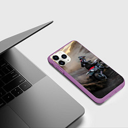 Чехол iPhone 11 Pro матовый Душа питбайкера, цвет: 3D-фиолетовый — фото 2