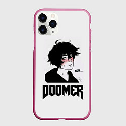 Чехол iPhone 11 Pro матовый Doomer boy, цвет: 3D-малиновый