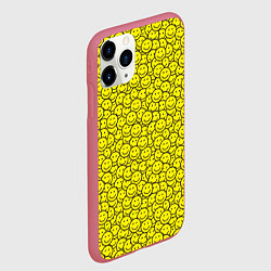 Чехол iPhone 11 Pro матовый Смайлики, цвет: 3D-малиновый — фото 2