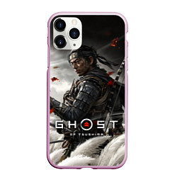 Чехол iPhone 11 Pro матовый Ghost of Tsushima, цвет: 3D-розовый