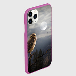 Чехол iPhone 11 Pro матовый Сова, цвет: 3D-фиолетовый — фото 2
