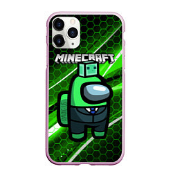 Чехол iPhone 11 Pro матовый Among Us х Minecraft Z