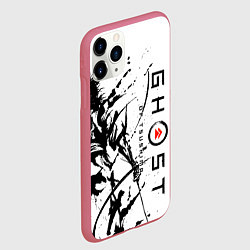 Чехол iPhone 11 Pro матовый Ghost of Tsushima, цвет: 3D-малиновый — фото 2