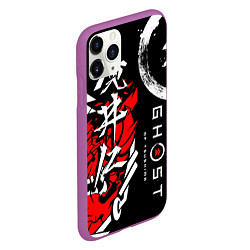 Чехол iPhone 11 Pro матовый Ghost of Tsushima, цвет: 3D-фиолетовый — фото 2