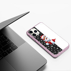 Чехол iPhone 11 Pro матовый Дедушка Мороз, цвет: 3D-розовый — фото 2