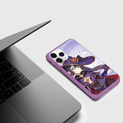 Чехол iPhone 11 Pro матовый GENSHIN IMPACT, МОНА, цвет: 3D-фиолетовый — фото 2
