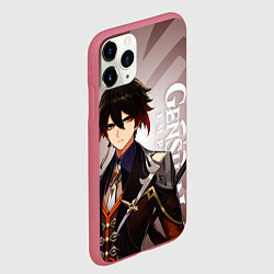 Чехол iPhone 11 Pro матовый GENSHIN IMPACT, ЧЖУН ЛИ, цвет: 3D-малиновый — фото 2