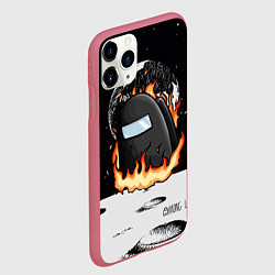 Чехол iPhone 11 Pro матовый Among Us fire, цвет: 3D-малиновый — фото 2