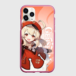 Чехол iPhone 11 Pro матовый GENSHIN IMPACT, КЛИ, цвет: 3D-малиновый