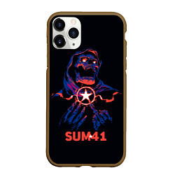 Чехол iPhone 11 Pro матовый Sum 41 череп, цвет: 3D-коричневый