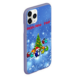 Чехол iPhone 11 Pro матовый Among Us New Year, цвет: 3D-серый — фото 2