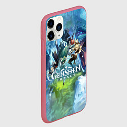 Чехол iPhone 11 Pro матовый Genshin Impact, цвет: 3D-малиновый — фото 2
