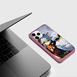 Чехол iPhone 11 Pro матовый GENSHIN IMPACT, РЭЙЗОР, цвет: 3D-малиновый — фото 2