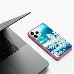 Чехол iPhone 11 Pro матовый Снег, цвет: 3D-малиновый — фото 2