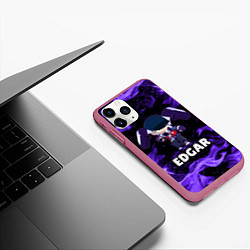 Чехол iPhone 11 Pro матовый BRAWL STARS EDGAR, цвет: 3D-малиновый — фото 2