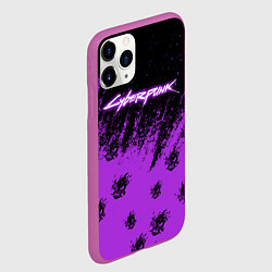 Чехол iPhone 11 Pro матовый Cyberpunk neon, цвет: 3D-фиолетовый — фото 2