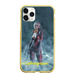 Чехол iPhone 11 Pro матовый Cyberpunk 2077, цвет: 3D-желтый