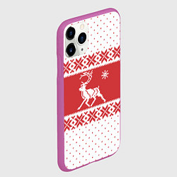 Чехол iPhone 11 Pro матовый Северный Олень, цвет: 3D-фиолетовый — фото 2