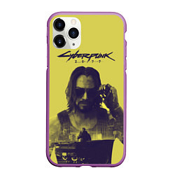 Чехол iPhone 11 Pro матовый Cyberpunk 2077, цвет: 3D-фиолетовый