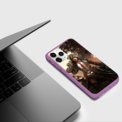 Чехол iPhone 11 Pro матовый PUBG, цвет: 3D-фиолетовый — фото 2