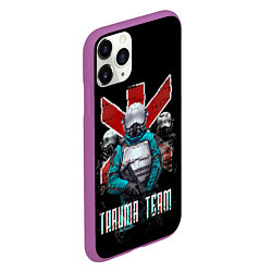 Чехол iPhone 11 Pro матовый CYBERPUNK TRAUMA TEAM, цвет: 3D-фиолетовый — фото 2