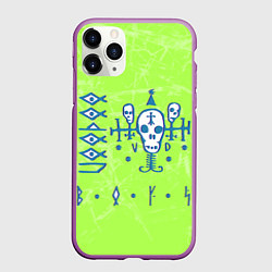 Чехол iPhone 11 Pro матовый Voodoo Boys Gang CP 2077, цвет: 3D-фиолетовый