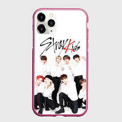Чехол iPhone 11 Pro матовый STRAY KIDS, цвет: 3D-малиновый