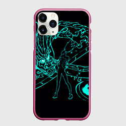 Чехол iPhone 11 Pro матовый Neon Dragon, цвет: 3D-малиновый