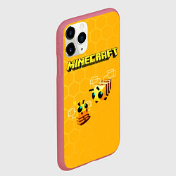 Чехол iPhone 11 Pro матовый Minecraft, цвет: 3D-малиновый — фото 2