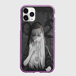 Чехол iPhone 11 Pro матовый Zero Two, цвет: 3D-фиолетовый