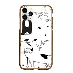Чехол iPhone 11 Pro матовый Кис-Кис, цвет: 3D-коричневый