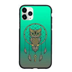Чехол iPhone 11 Pro матовый Сова ловец снов, цвет: 3D-черный