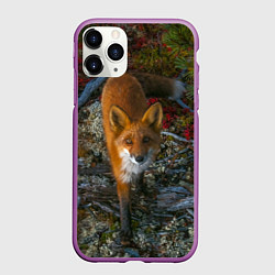 Чехол iPhone 11 Pro матовый Лиса, цвет: 3D-фиолетовый
