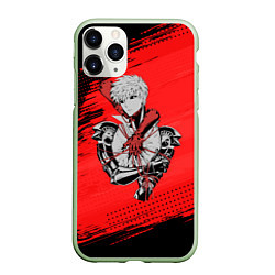 Чехол iPhone 11 Pro матовый Генос One Punch Man, цвет: 3D-салатовый