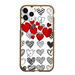 Чехол iPhone 11 Pro матовый Сердца