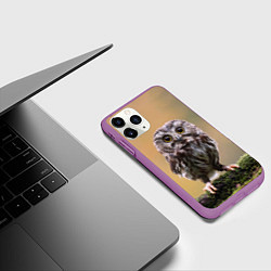 Чехол iPhone 11 Pro матовый СОВЕНОК, цвет: 3D-фиолетовый — фото 2
