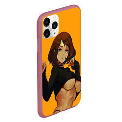 Чехол iPhone 11 Pro матовый Uraraka Ahegao Урарака, цвет: 3D-малиновый — фото 2