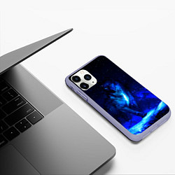 Чехол iPhone 11 Pro матовый Dark Wolf, цвет: 3D-светло-сиреневый — фото 2