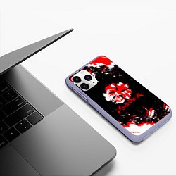 Чехол iPhone 11 Pro матовый Чёрный клевер, цвет: 3D-светло-сиреневый — фото 2
