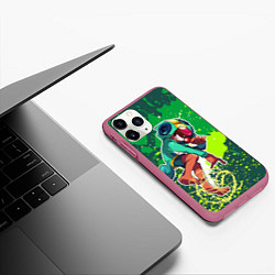 Чехол iPhone 11 Pro матовый Леон, цвет: 3D-малиновый — фото 2