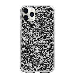 Чехол iPhone 11 Pro матовый Grunge, цвет: 3D-белый