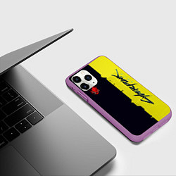Чехол iPhone 11 Pro матовый Cyberpunk 2077 samurai, цвет: 3D-фиолетовый — фото 2