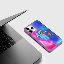 Чехол iPhone 11 Pro матовый Радуга Дэш, цвет: 3D-фиолетовый — фото 2