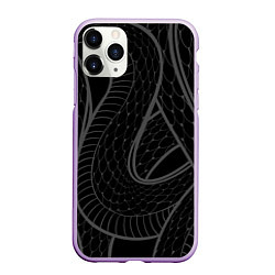 Чехол iPhone 11 Pro матовый Змеи, цвет: 3D-сиреневый