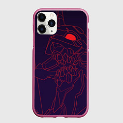 Чехол iPhone 11 Pro матовый Евангилион, цвет: 3D-малиновый