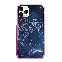 Чехол iPhone 11 Pro матовый Ты моя вселенная, цвет: 3D-розовый