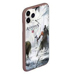 Чехол iPhone 11 Pro матовый Assassin’s Creed 3, цвет: 3D-коричневый — фото 2